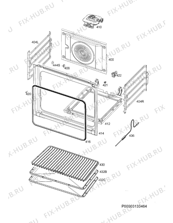 Взрыв-схема плиты (духовки) Electrolux EB6SL70KSP - Схема узла Oven